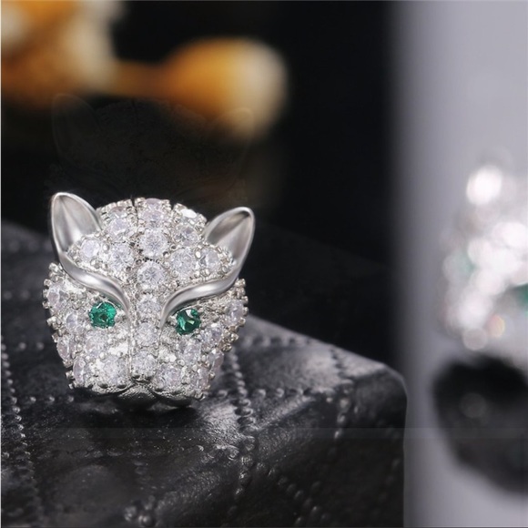 New 925 Silver Shiny Crystal Sparkling Stud Earrings for Women - Picture 8 of 10